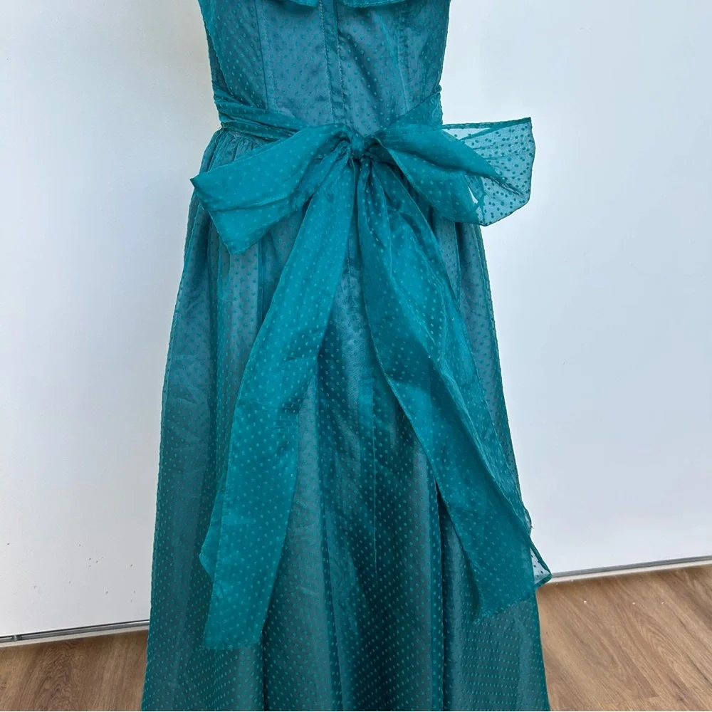 Gunne Sax Teal Swiss Dot Dress - Picture 10 of 15